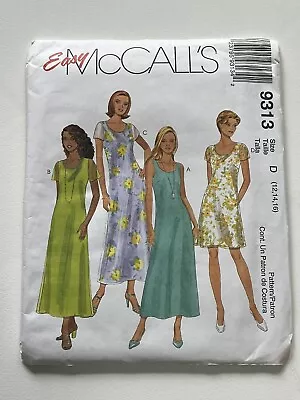 Sun Dress Size 12-16 McCalls Uncut Pattern M9313 Shift Maxi Sleeveless Flutter • $6.99