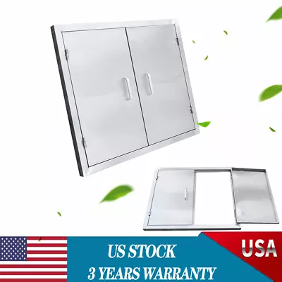 Stainless Steel Double Doors Access Outdoor Kitchen Island Door Drawer BBQ Grill • $61.75