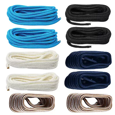 2 Pack 3/8 Inch 15 FT Double Braid Nylon Dock Line Marine Mooring Rope Dock Line • $15.29