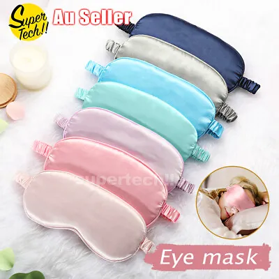 $5.85 • Buy Pure Soft Silk Sleeping Blindfold Shade Sleep Eye Mask Lights Out Travel Relax