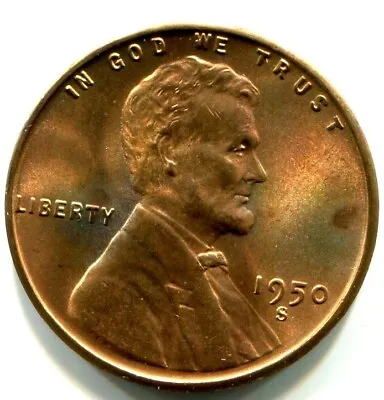 1950-S Lincoln Wheat Cent / Penny !! Mint State !! • $5.99