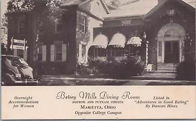 Postcard Betsey Mills Dining Room Marietta Ohio OH  • $20