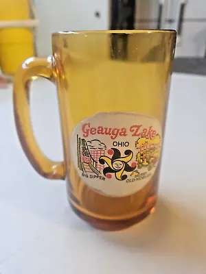 Vintage Geauga Lake Amusement Park Yellow Glass Mug - Rare • $12