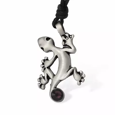 New Lizard Gecko Silver Pewter Charm Necklace Pendant Jewelry • $9.99