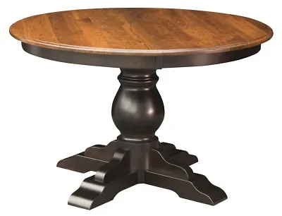 Amish Round Pedestal Dining Table Albany Solid Wood Traditional 48 54 60  • $1779