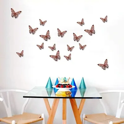 Hollow Butterfly Mural Decals DIY LLMZ 48Pcs Butterfly Wall Stickers Decorative • £35.99