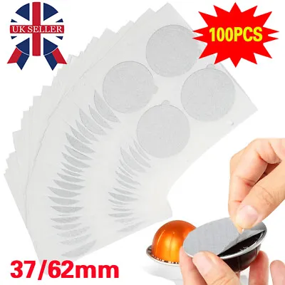 100X Coffee-Capsule Lids For Nespresso Vertuoline Aluminum Foil Seal Stickers M • £2.49