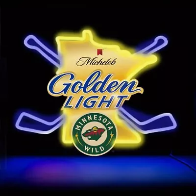 New Minnesota Wild Michelob Golden Neon Light Sign 19”x 15” Man Cave Bar Lounge • $199.99