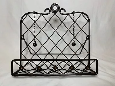 Rustic Cookbook Stand Metal Recipe Holder Steel Ball Page Holders Vintage • $36.88