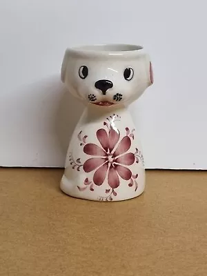 Portuguese Secla Dog Egg Cup - Hand Painted Pink • £8.99