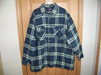 Club House Members Only Mens Flannel Shirt/jacket Quilt Lined 2xl Plaid Vintage • $15.91