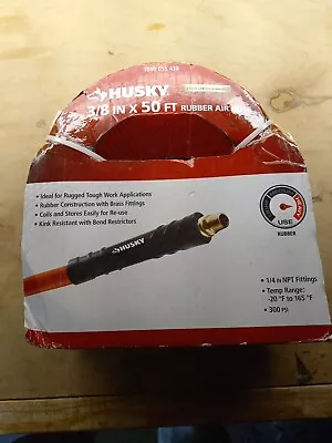 Husky 3/8 In X 50 Ft Red Rubber Air Hose 300 PSI Heavy Duty Model 1000 055 438 • $22