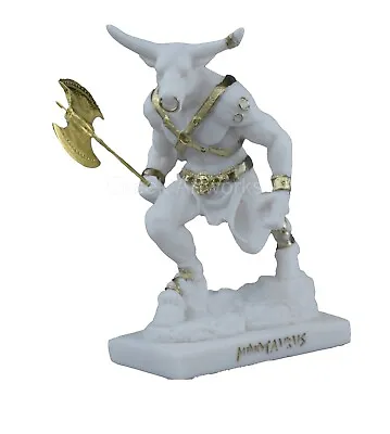 Minotaur With Double Axe Greek Monster Statue Sculpture Cast Marble • $51.90