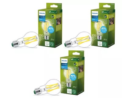 3 PHILIPS ULTRA EFFICIENT - LED A19 Light Bulb - Soft White -60 Watt Replacement • $35