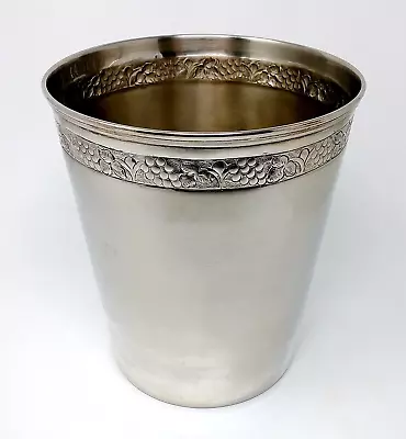 Vintage Pottery Barn Large Silver Champagne Wine Ice Bucket Pail Cooler Vase • $29.95