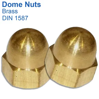 M3 M4 M5 M6 M8 M10 M12 M14 M16 Brass Dome Nuts Hex Hexagon Domed Nuts Din 1587 • £234.59