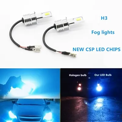 H3 CSP LED Fog Light Bulbs Conversion Kit 55W 8000LM 8000K BLUE Super Bright • $9.98