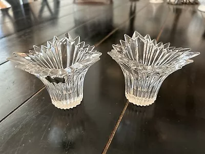 Mikasa Set Of 2 Crystal Starburst Candle Holders Dante Germany • $25