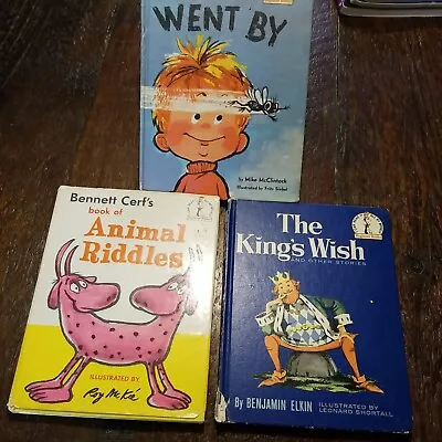 Lot Of 3 Vtg Child DR SEUSS Beginner Books ANIMAL RIDDLES FLY WENT BY KINGS WISH • $14