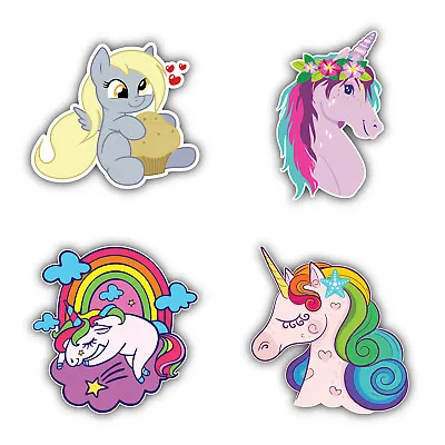 My Little Pony Cartoon Set Of 4 Vinyl Sticker Decal - 5'' Longer Side ID:7 • $12.49