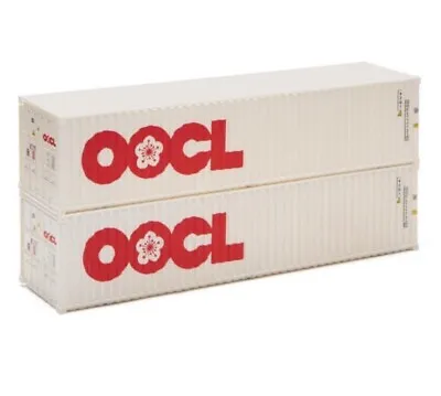 O Scale 40-Foot OOCL Intermodal Containers (2-Pack) Menards MTH Lionel • $79.99