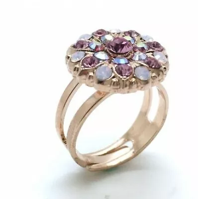 Mariana Ring Rose Quartz Mineral & Crystal Swarovski My Treasures Coll. • $67