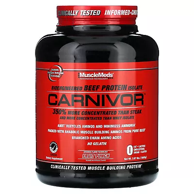 Carnivor Bioengineered Beef Protein Isolate Fruit Punch 3.67 Lbs (1669 G) • $64.07