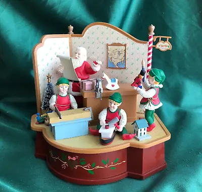 Vintage MATRIX Animated  Action Music Box CHRISTMAS CHARMS - SANTA TOY SHOP • $35