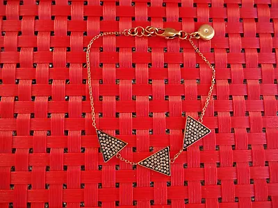 Michael Kors Brilliance Gold Tone Triangles Pave 7.5  Bracelet • $14.95