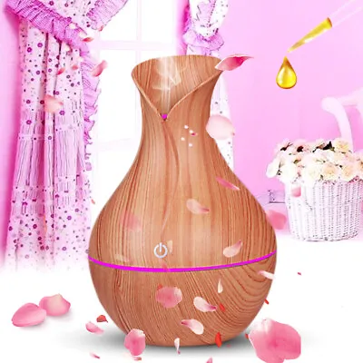 $8.95 • Buy Essential Oil Diffuser Humidifier Aromatherapy White Oak Grain Vase Aroma LED