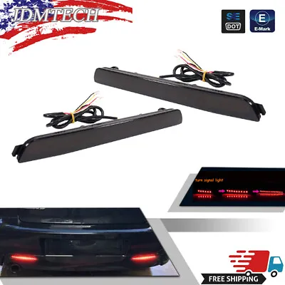 For 04-09 Mazda 3 Mazdaspeed 3 Smoke Black Lens Red LED Rear Bumper Brake Lights • $19.39