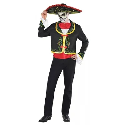 Day Of The Dead Costume Adult Dia De Los Muertos Mariachi Halloween Fancy Dress • $88.11