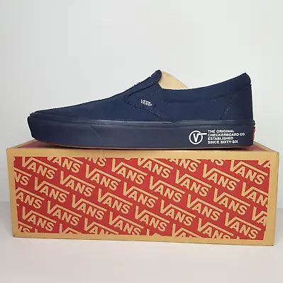 NEW RARE Vans Comfycush Slip On Casual Sneaker Shoes Mens Size 11US Blue W Box • $159.95
