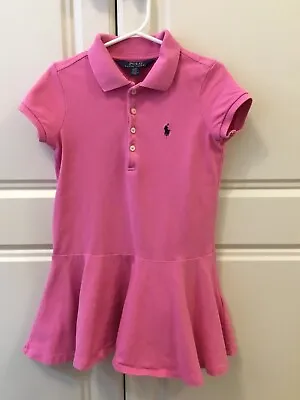 £12 • Buy Genuine Girls Ralph Lauren Polo A Line T Shirt Dress Pink Size 4/4T Age 4