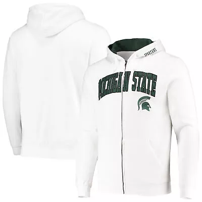 Men's Colosseum White Michigan State Spartans Arch & Logo 3.0 Full-Zip Hoodie • $41.24