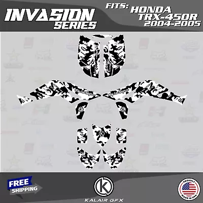 Graphics Kit For HONDA TRX450R TRX 450R (2004-2005) 16 Mil Invasion - White • $153.99