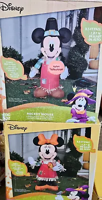 Gemmy 3.5ft Disney's Mickey & Minnie Thanksgiving Couple Inflatables • $49.99