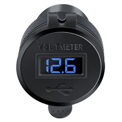 Dual USB Charger Quick Voltmeter QC3.0 Power Adapter Bike Motorcycle Accessories • £14.27