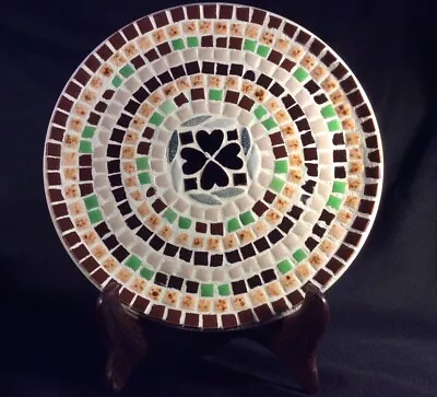 Vintage Mosaic Ceramic Tile Plate 10” Decor Exc. Cond. • $22