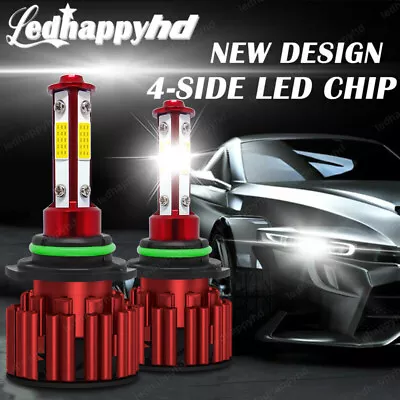 4-Sides 9006 LED Headlight Super Bright Bulbs Kit 330000LM HIGH LOW Beam 6000K • $13.30