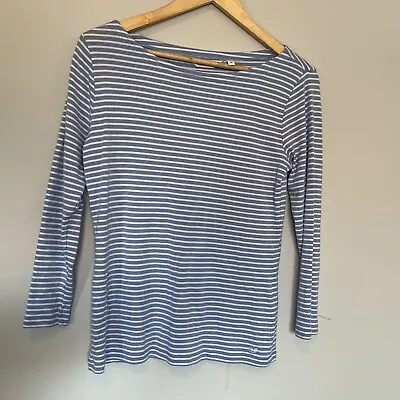 Vineyard Vines Woman’s Classic Top  3/4 Sleeve Size Medium White Blue Stripped • £16.38