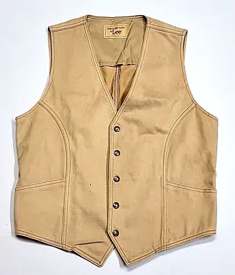 Vintage Separate-Lees By Lee Button Vest Tan Western Men's 42R Made In USA • $28.99