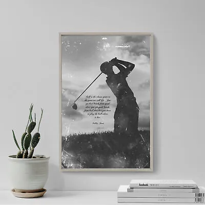 Golf Motivational Art Print  Play The Ball Where It Lies...  - Poster Motivation • $7.50