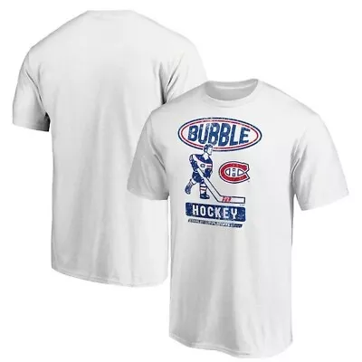Montreal Canadiens White T-SHIRT 2020 Stanley Cup Playoffs Bound BUBBLE FANATICS • $19.99