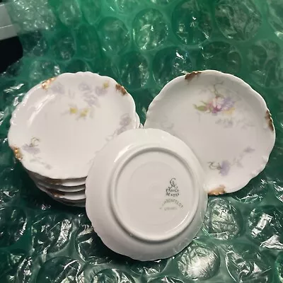 8 C Ahrenfeldt Limoges France Butter Pats Set Depose Porcelain Rose Flowers • $9.99