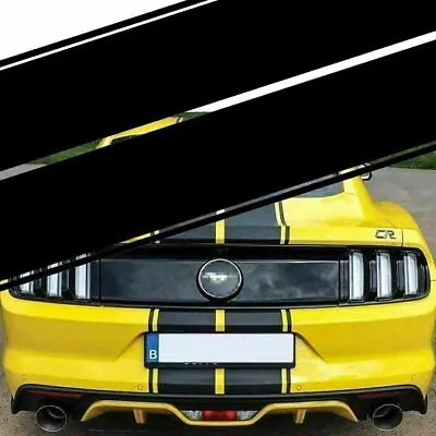 Black Double Racing Stripe Full Body Hood To Roof Sticker Decal For Ford Mustang • $48.98