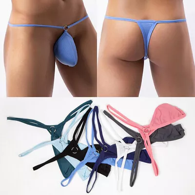 Mens G-string Briefs Thong Bikini Underwear Sexy T-Back Pouch Panties Swimwear ‖ • $3.79