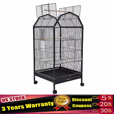 Bird Cage Large Play Top Parrot Finch Cage Macaw Cockatoo Pet Supply With Stand • $70.15