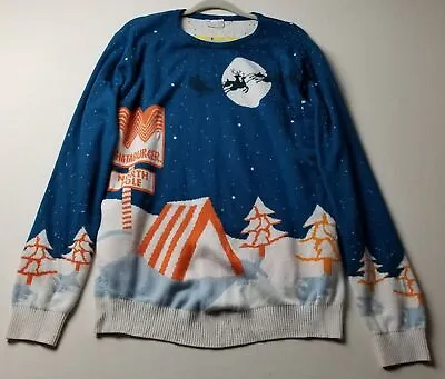 Whataburger Ugly Christmas Sweater Men’s Large Reindeer Holiday Long Sleeve Logo • $29.74