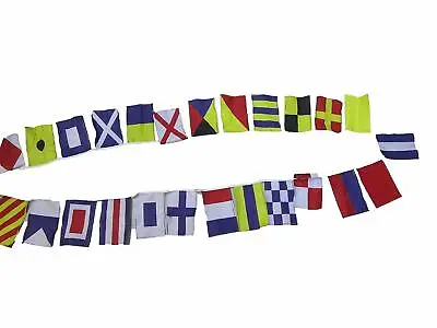 MARITIME Signal Code FLAG - String Of 26 Flags Bunting - 11 Feet - 100% COTTON • £12.43